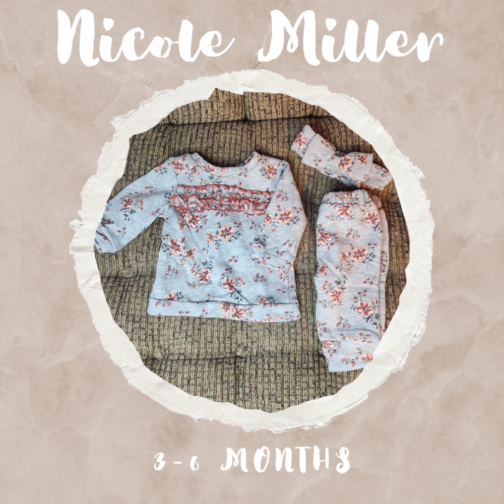 Nicole Miller 3-6mo Floral Set